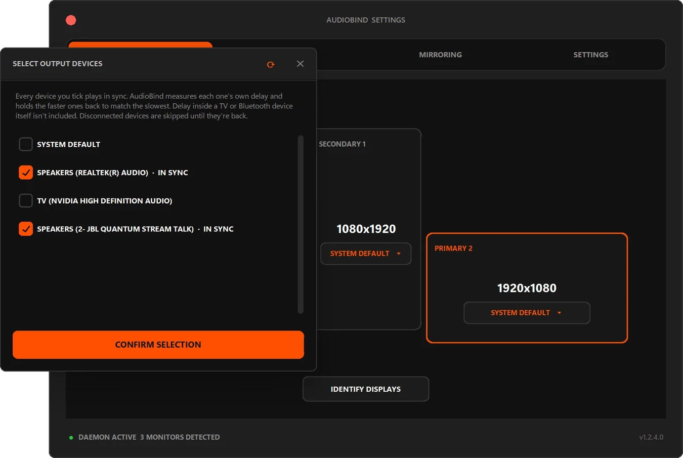 AudioBind Device Picker over Windows Settings